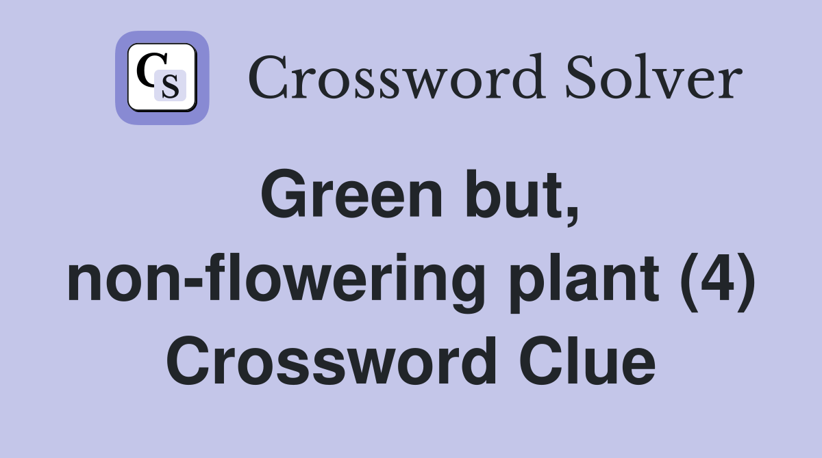 Green but, nonflowering plant (4) Crossword Clue Answers Crossword